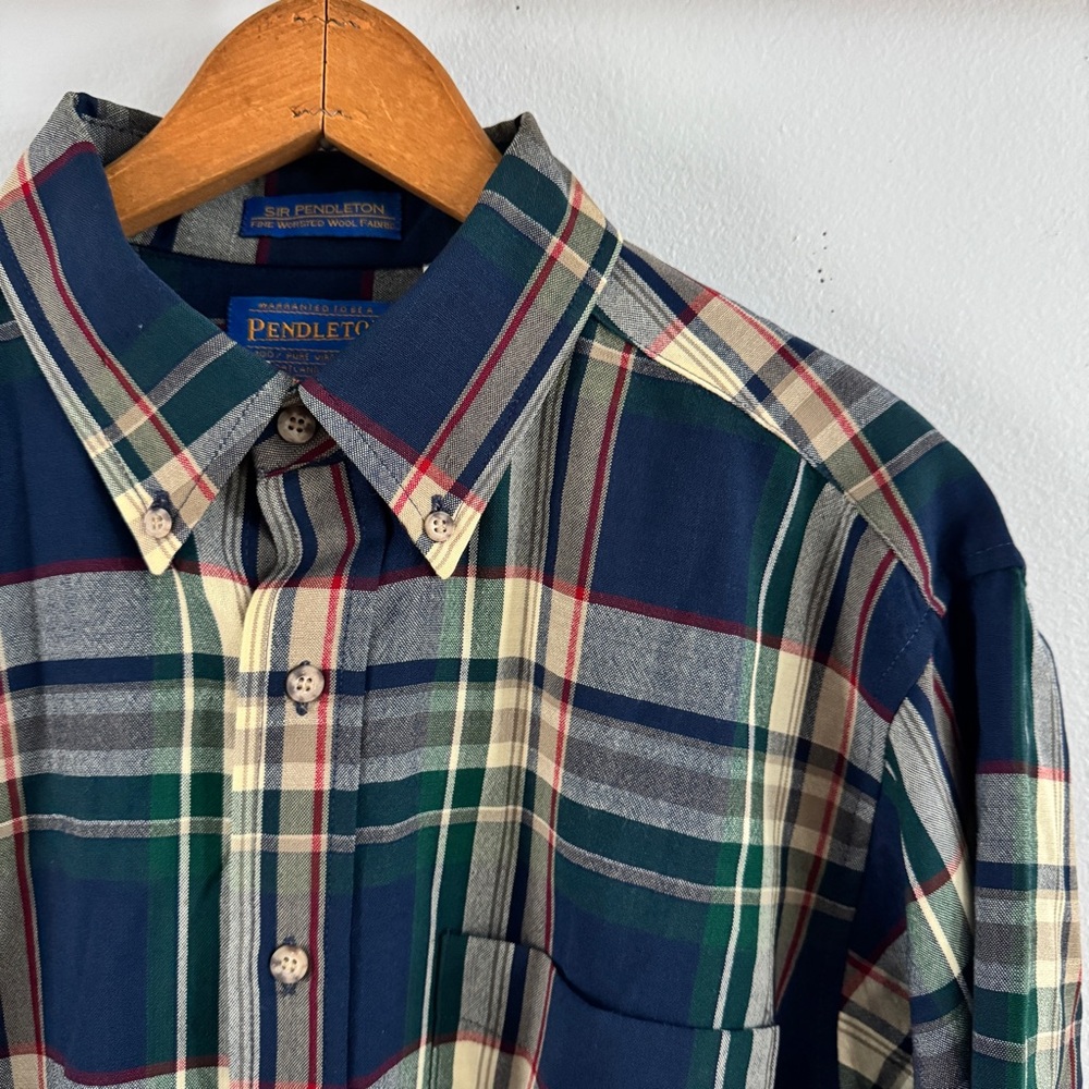Vintage Pendleton Plaid Flannel Button Down - Lar… - image 4